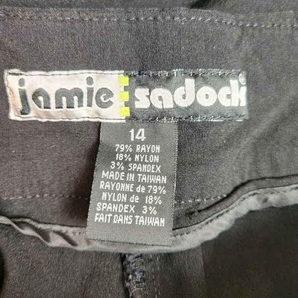 Jamie Sadock Womens Golf Pants Size 14 Black Stretch Tennis Golf Zip Pockets - Picture 8 of 16